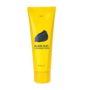 BARULAB black clay cleansing foam korean brand 2 in 1 facewash and wash off mask <b>removes</b> <b>blackhead</b> whitehead clean pores - Product Image 1