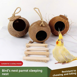 Nichoir pour oiseaux en noix de coco naturelle / Bols en coquille de noix de coco pour nids d'oiseaux fabriqués par Green Future Vietnam / Substrat en fibre de noix de coco pour nids d'oiseaux - Product Image 1