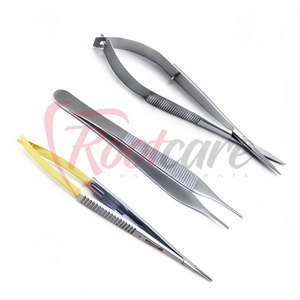 Ensemble professionnel de 3 outils médicaux durables Castroviejo : porte-aiguilles micro, ciseaux et pince - Product Image 5