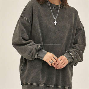 Vente en gros Logo personnalisé Sweat-shirt ras du cou surdimensionné avec pierre délavée à l'acide Col ras du cou vintage pour hommes - Product Image 6