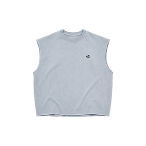 Chemises sans manches pour hommes à coupe raglan personnalisée, en coton épais délavé, avec ourlet brut, style pull, pour la gym, vente en gros, impression de logo OEM ODM - Product Image 3