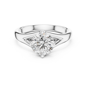 Bague de fiançailles solitaire en or blanc 10K plaqué rhodium Luminara Eterna Glow Diamond avec un éclat classique - Product Image 1