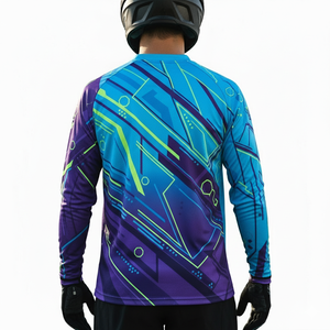 Maillots de cyclisme homme respirants et imprimés pour l'été, personnalisables en gros, pour VTT, moto, BMX, DH, séchage rapide - Product Image 2