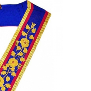 Colliers d'officier maçonniques 3D brodés personnalisés de haute qualité, couleur marron, pour Maître Maçon, Rang Provincial, en promotion - Product Image 2