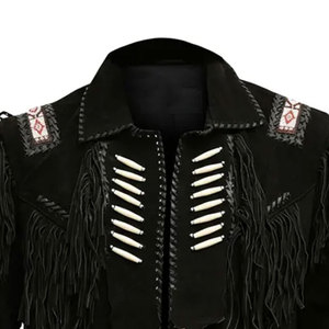 Men's <b>Suede</b> Leather Winter <b>Jacket</b> Customized Stand Collar Vintage Style Waterproof Breathable Eco-Friendly High Quality Front - Product Image 6