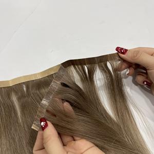 Extensiones de Cabello Adhesivas de Moda 2026, Cabello Humano Virgen Doble Trama, Aspecto Natural, Cabello Vietnamita para Mujer, Color Marrón - Product Image 4