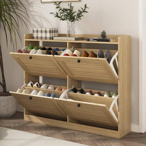 Meuble à chaussures en teck massif - Product Image 1