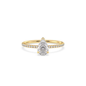 Anillo de Compromiso REYES de Alta Calidad con Diamante Cultivado en Laboratorio HPHT CVD de Corte Pera de 1.17Ct en Oro Sólido de 14K, Accesorios para Mujer, Joyería Fina - Product Image 2