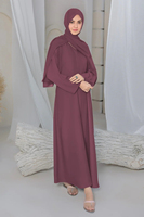 Abaya décontractée musulmane pour femmes, nouvelle mode, logo personnalisé, longue, légère, respirante, avec ceinture.