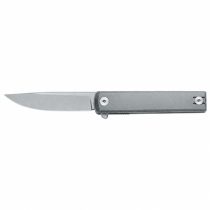 Silver Gray Slim Folding <b>Pocket</b> Knives with Straight Metal Handle Pointed Blade and Pivot <b>Screws</b> for Everyday Utility Use Tool - Product Image 5
