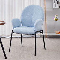Fauteuil de salon moderne en velours Teddy, style bouclé, avec dossier incurvé, pour salle à manger, salon ou comme chaise de maquillage