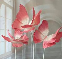 LANJO Décorations de papillons en papier crépon élégantes et de grande taille pour arrangements floraux, toile de fond pour événements de mariage, utilisation extérieure, vente en gros à bas prix