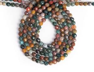 ลูกปัดหินแจสเปอร์หลากสีธรรมชาติทรงกลมเจียระไนสำหรับทำเครื่องประดับ สร้อยข้อมือ สร้อยคอ DIY - Product Image 3