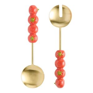 Juego de Cuchara y Tenedores para Servir Ensaladas de Metal Color Oro Rosa con Mango de Diseño para Uso en Mesa de Hogar, Hotel y Restaurante - Product Image 6