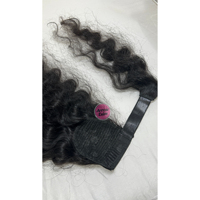 Queue de cheval bouclée enveloppante en cheveux indiens Jerry Curl Extensions Arrow Exim Raw Remy Volume Boost Full Set Style Noir Longueur Moyenne