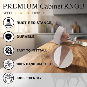 Modern Round Wood Cabinet Knobs Minimalist Design Easy Installation for Kitchen Dresser Wardrobe Furniture <b>Handle</b> - Product Image 3