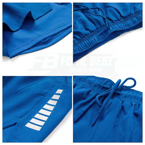 Pantalones Cortos Deportivos para Hombre, 90% Poliéster, 10% Elastano, de Secado Rápido, Compresión, Transpirables, con Cierre de Cordón, Color Sólido Personalizable - Product Image 2