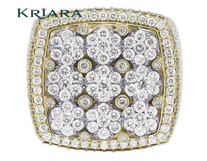 Anillo de Diamantes de Oro Sólido de 18K y Plata 925 para Hombre, Corte Brillante Redondo, Diamantes Cultivados en Laboratorio, Joyería de Lujo para Boda - Product Image 1