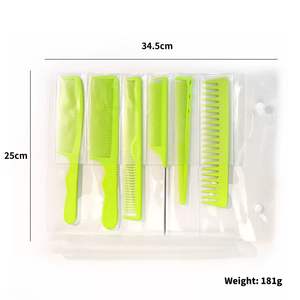 Ensemble de 6 peignes professionnels antistatiques résistants à la chaleur en plastique pour barbier, peignes de coiffure pour hommes - Product Image 4