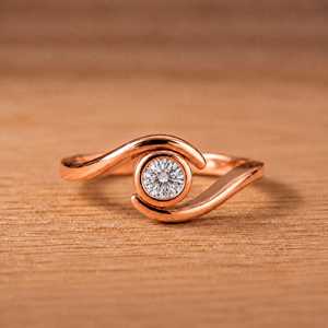 แหวนเพชรทรงกลม 0.60 กะรัต เพชรเลี้ยงในห้องปฏิบัติการ คลาสสิก ทองคำแท้ 10K 14K 18K แหวนหมั้นเพชร สี E ความใส VVS รับรองโดย IGI - Product Image 3