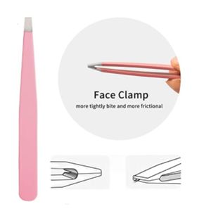 Pinzas Cosméticas Personalizadas, Juego de 4 Pinzas Rosadas Inclinadas y Puntiagudas para Cejas y Pestañas con Estuche - Product Image 2