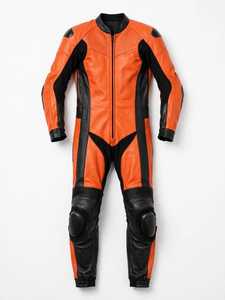 ชุดแข่งรถมอเตอร์ไซค์หนังสีแดงดำสำหรับผู้ชายแบบเต็มตัว - Product Image 2