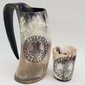 Jarra de Cuerno Vikinga Hecha a Mano para Cerveza, Sidra, Cerveza Alemana, Whisky, Regalo Medieval y Decoración para Bar en Casa - Product Image 2