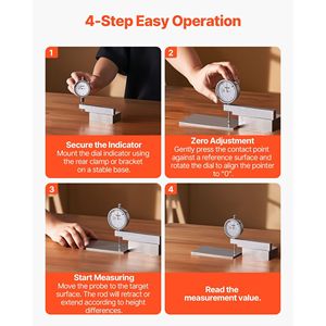 Quadrante Professionale per Comparatore di Precisione con Ampio Quadrante Facile da Leggere, Precisione 0,001 Pollici, Range 0-1 Pollici, Base in Metallo - Product Image 6