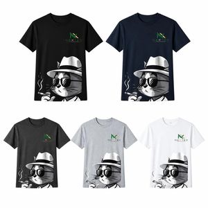 เสื้อยืดโอเวอร์ไซส์ลายพิมพ์แมวเท่ๆ สไตล์ฮิปฮอป สตรีทแวร์ สำหรับผู้ชาย ใส่สบาย ระบายอากาศได้ดี ผ้าฝ้าย พิมพ์ลายกราฟิก เหมาะสำหรับฤดูร้อน - Product Image 6