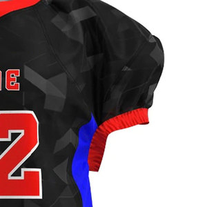 Camiseta de Fútbol Americano Negra Personalizable con Cuello en V, Manga Corta, Impresión Sublimada y Absorción de Humedad para Hombre - Product Image 4