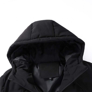 Chaqueta de Invierno para Hombre con Capucha, Relleno de Poliéster, Cierre de Cremallera, Estilo Casual, Corte Ajustado, Color Sólido - Product Image 6