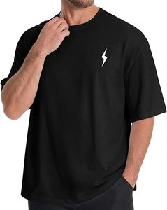 เสื้อยืดโอเวอร์ไซส์ผ้าฝ้ายแท้ 100% น้ำหนัก 220 กรัม พิมพ์ลายตามสั่งที่ไหล่ สไตล์ฮิปฮอป ไซส์พลัส ผ้าฝ้ายแท้ 100% ทรงบ็อกซี่ สำหรับผู้ชาย - Product Image 1
