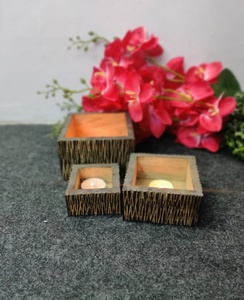 Custom High Quality Handmade Light Brown <b>Tealight</b> Candle Holder Pillar-Shaped Natural Wooden Wax Filling Vintage Unique Home - Product Image 5