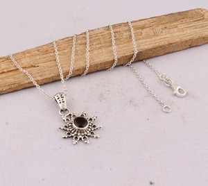 Natural Red <b>Garnet</b> <b>Pendant</b> 925 Sterling Silver Vintage Dotted Jewelry Wholesale Retro Design <b>Garnet</b> Necklace for Women Handmade - Product Image 4
