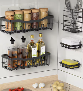 OEM/ODM Vietnam 5 Pack Metal Wall Mounted Corner <b>Shower</b> Caddy Rack Space Saving Kitchen <b>Storage</b> Organizer Set - Product Image 1