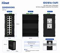Switch de Red Ethernet Industrial Gigabit de 16 Puertos, Switch de Red Gestionado de Capa 2 para Riel DIN, EN50155, Automatización Ferroviaria, 12-57VDC