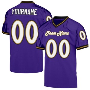 Maillot de football authentique personnalisé noir, or vieilli et blanc en maille – Vente en gros d'uniformes de football américain vintage et rétro - Product Image 5