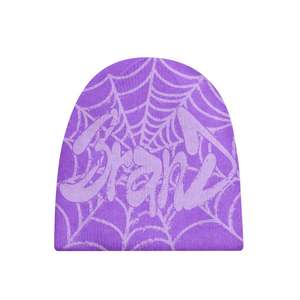 Gorro de Punto Moderno con Estampado de Telaraña, Unisex, Estilo Urbano, para Invierno, 56-58 cm, Tejido por Computadora, Cálido - Product Image 6