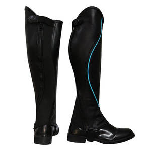 Custom Premium Genuine Leather Equestrian Horse Riding <b>Half</b> <b>Chaps</b> Unisex Men Women Adult Outdoor Horseback Riders Protective - Product Image 1