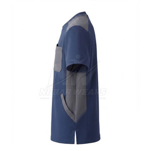 Medical Personnel <b>Scrub</b> <b>Tops</b> O-Neck Short Sleeve Work Uniform Suitable for Hospitals Clinics Nursing and Laboratory Departments - Product Image 3