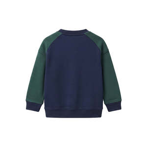 เสื้อฮู้ดดี้เด็กผู้ชายแบบสีตัดต่อทรงโอเวอร์ไซส์พร้อมกระเป๋าจิงโจ้-ปักลายผ้าขนหนู 280GSM - Product Image 2