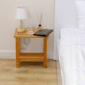 Mesa Auxiliar de Patio de Madera Adirondack, Mueble Decorativo Rectangular Rústico - Product Image 2