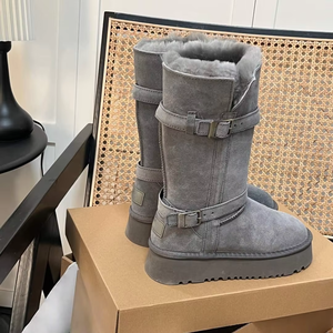 Botas de Nieve para Mujer, Marca Uggs 2026, Transpirables, de Cuero Genuino, con Forro de Peluche, Cálidas, Modernas y Robustas, para Otoño e Invierno - Product Image 6