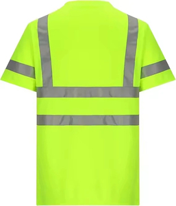 Chemise de travail à manches courtes en polyester à séchage rapide, haute visibilité, t-shirt de sécurité réfléchissant avec bandes réfléchissantes - Product Image 5