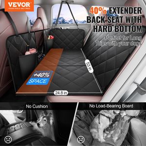 Housse de siège de voiture pour chien à fond rigide 53''x24.8'' avec hamac pour chien, extenseur de siège arrière pour soutenir les animaux de compagnie pendant les voyages - Product Image 2