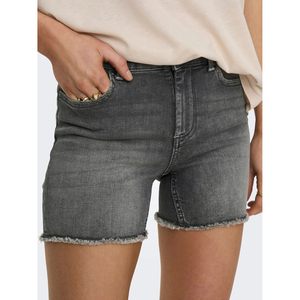 Shorts de Mezclilla de Cintura Alta para Mujer, Estilo Casual, Corte Recto, para Verano, Color Sólido, Cierre de Botones, Tela de Algodón - Product Image 4