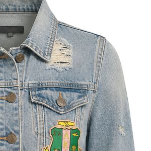 Blue Women Distressed Cropped <b>Denim</b> Jacket Casual Long Sleeve Jean Outerwear Fashion Short Jacket Trendy Streetwear Apparel - Product Image 3
