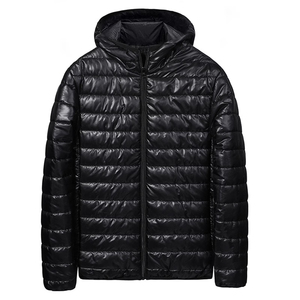 Veste matelassée imperméable à capuche 100% nylon avec design patchwork, style streetwear - Product Image 5