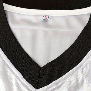 Camiseta Deportiva de Manga Corta con Cuello en V para Hombre, Color Azul Marino, con Estampado Amarillo 09, Corte Regular, Transpirable, de Poliéster - Product Image 6