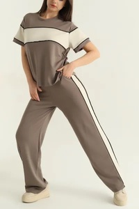 Ensemble de survêtement décontracté pour femme, haut sans manches à boutons rose, pantalon assorti, couleur unie, léger, en nylon/coton, coupe-vent, séchage rapide - Product Image 3